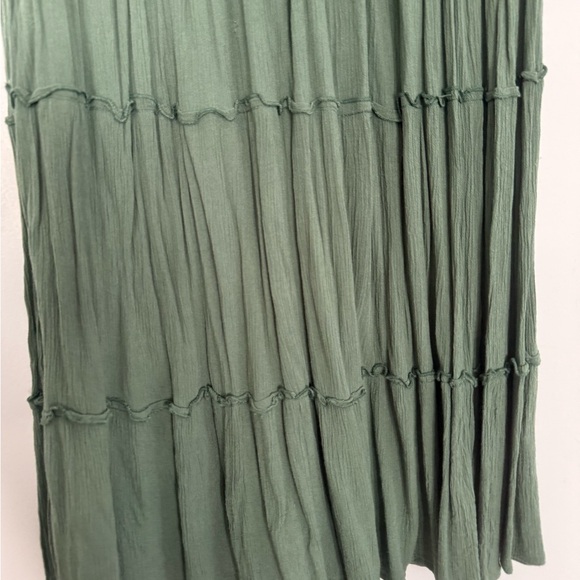 Sage Green Tiered Maxi Skirt - Picture 5 of 6